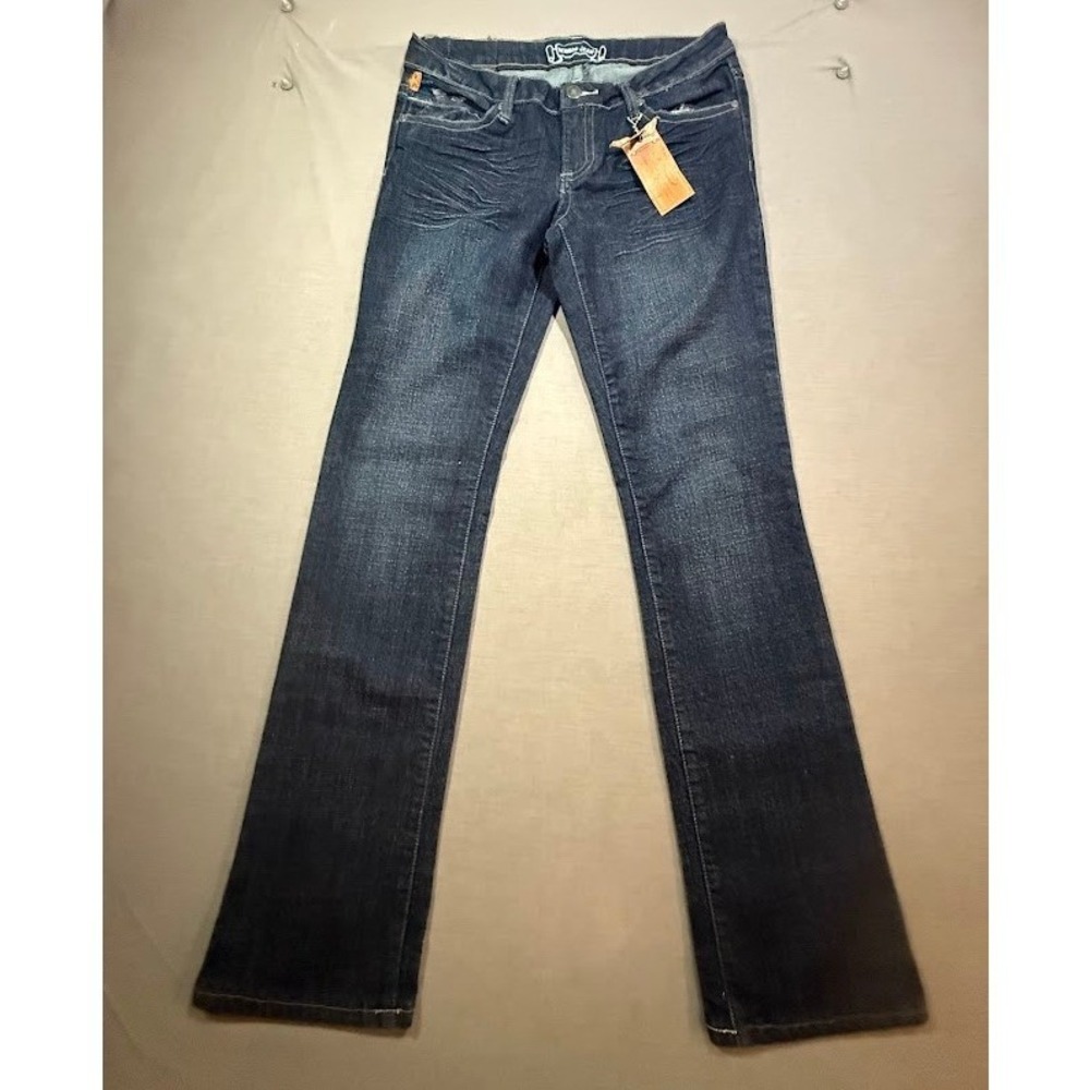 Robin's Jeans Womens Jeans Straight Dark Wash Embellished Pockets 30X32.
